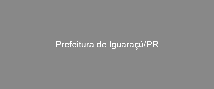 Provas Anteriores Prefeitura de Iguaraçú/PR
